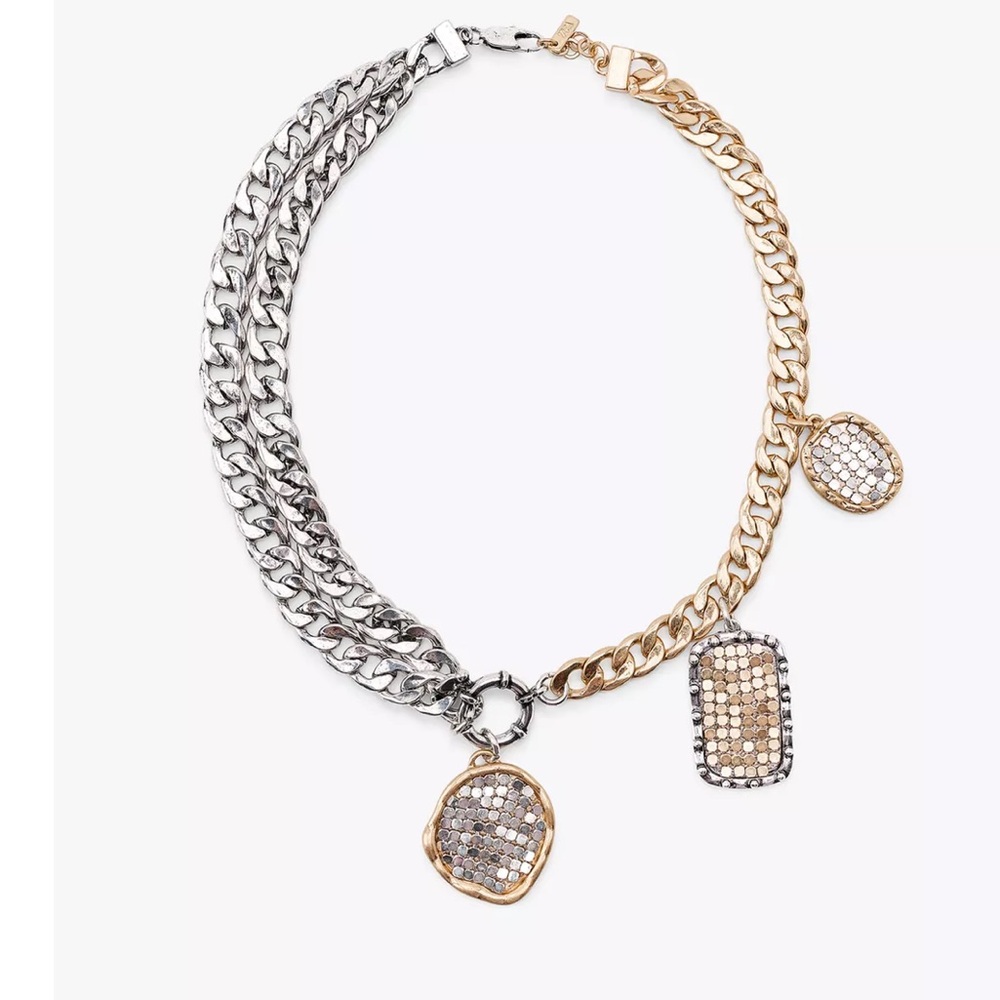 ! Zara Coin Combination Necklaces Silver&Gold Mixcolor Adjustable